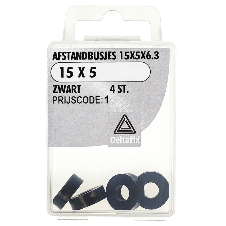 Deltafix afstandbus polyetheen 15x5x6,3mm 4st
