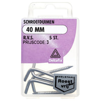 Deltafix schroefduim RVS 40mm 5st
