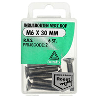 Deltafix inbusbout RVS M6x30mm 6st