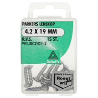 Deltafix plaatschroef philips kop lenskop 4,2x19mm 15st