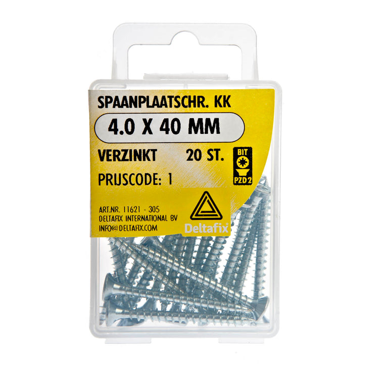 Deltafix spaanplaatschroef platkop 4x70mm 10st