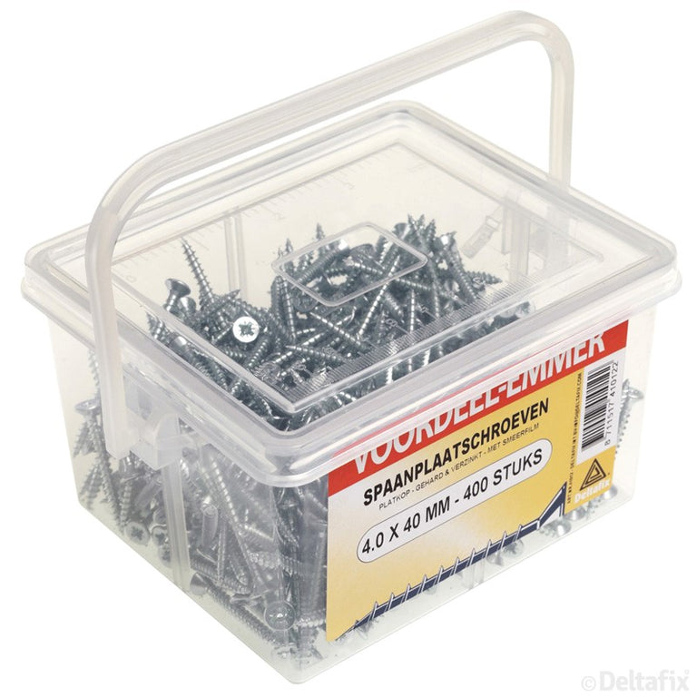 Deltafix spaanplaatschroef platkop 4x40mm 400st