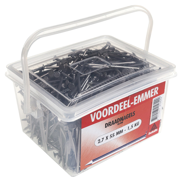 Deltafix draadnagels platkop staal blank 2,4x50mm 1,5 kg
