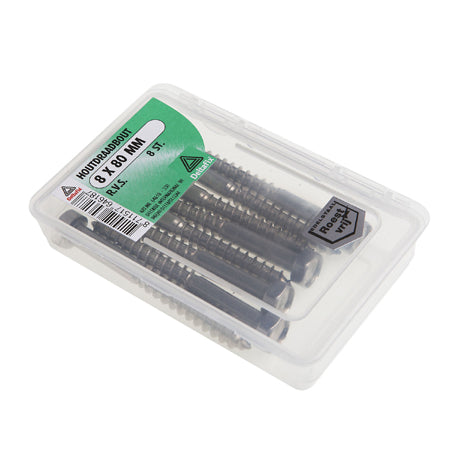 Deltafix houtdraadbout RVS 8x40mm 12st