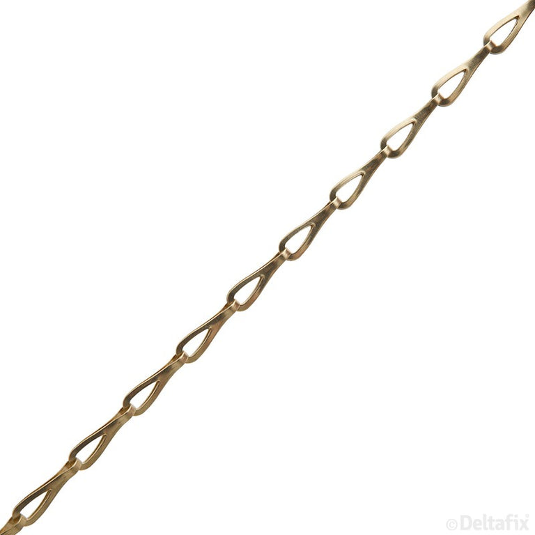 Deltafix patentketting 19,6x0,5mm vermessingd metaal per meter