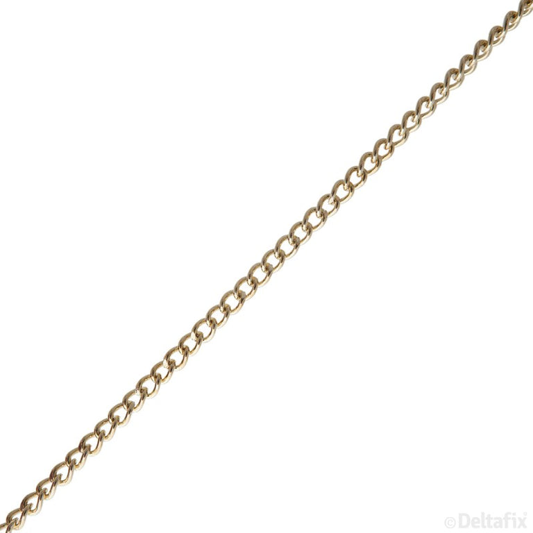 Deltafix schakelketting 1,5mm vermessingd metaal per meter