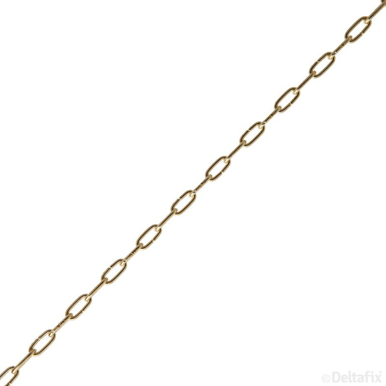 Deltafix klokketting 1,3mm vermessingd metaal per meter