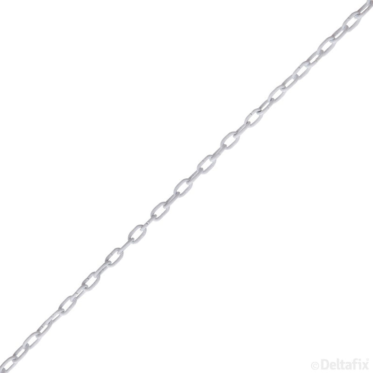 Deltafix klokketting 8x1,6mm wit gelakt metaal per meter