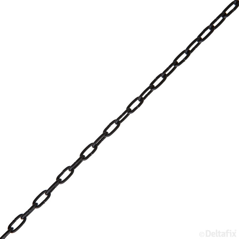 Deltafix klokketting 8x1,6mm zwart gelakt metaal per meter