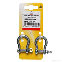 Deltafix harpsluiting verzinkt zilver 6mm 2st