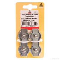 Deltafix staaldraadklem duplex 6mm verzinkt staal 2st
