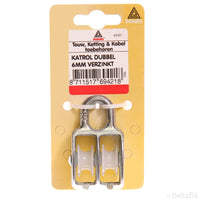 Deltafix hijskatrol dubbel 6mm verzinkt staal met kunstof wiel