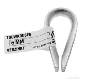Deltafix touwkous verzinkt zilver 6mm 2st