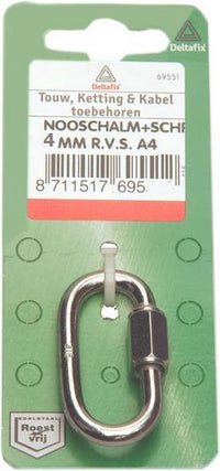 Deltafix noodschalm 4mm RVS 2st