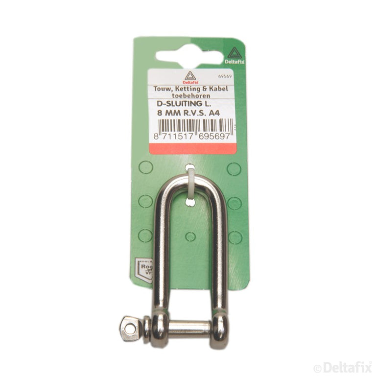 Deltafix D-sluiting RVS 8mm