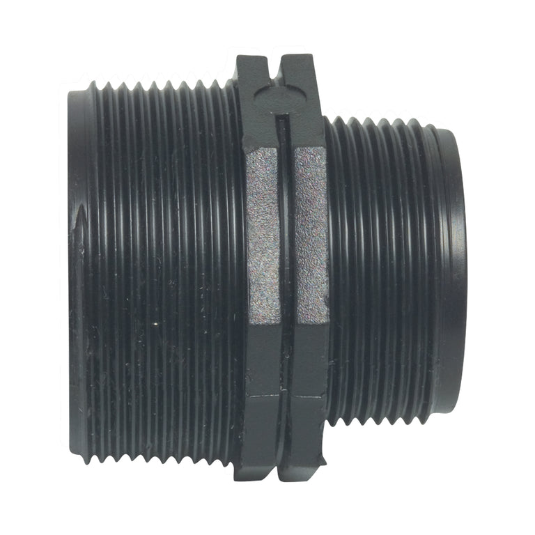 Nippel buitendraad pp 1d.x1/2d. 10bar zw