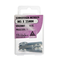 Deltafix schroefoog verzinkt zilver M5x25mm