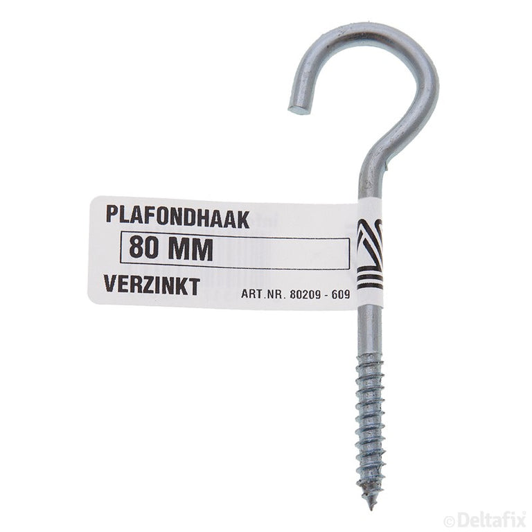 Deltafix plafondhaak verzinkt zilver 80mm