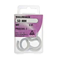 Deltafix waslijnhaak gecoat metaal wit 80mm