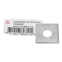 Deltafix sluitplaat zilver vierkant staal M10x30mm