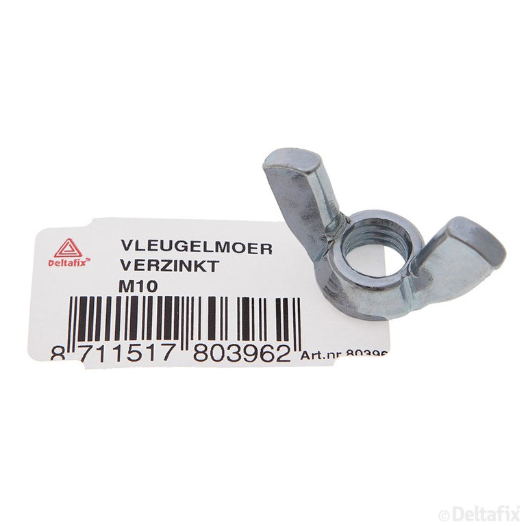 Deltafix vleugelmoer verzinkt staal M10