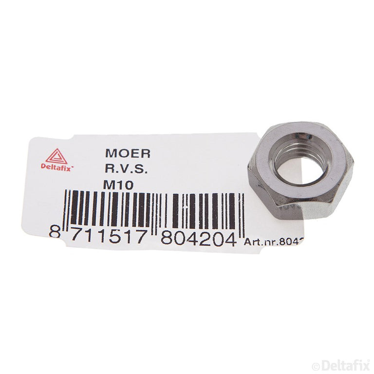 Deltafix zeskantmoer RVS M10