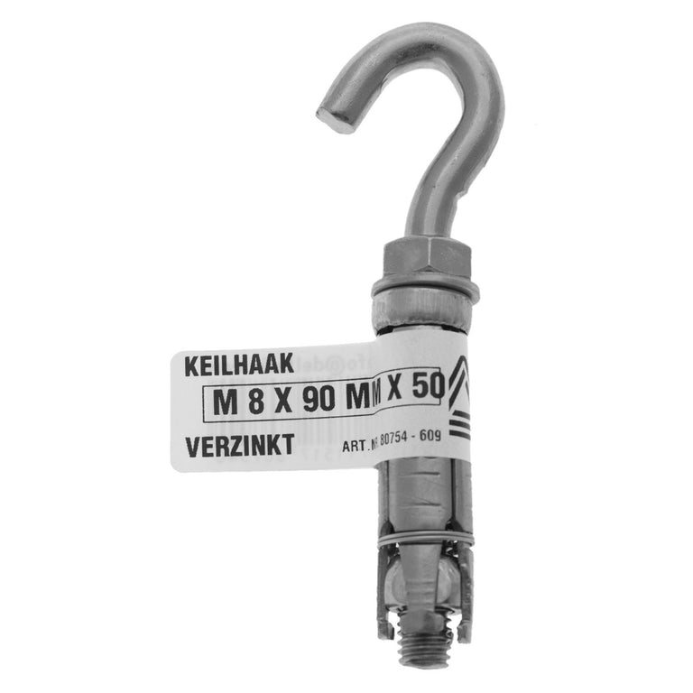 Deltafix keiltrekhaak verzinkt M6x70x40cm