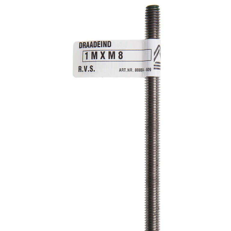 Deltafix draadeind RVS M6 1m