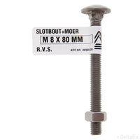 Deltafix slotbout RVS M8x80mm