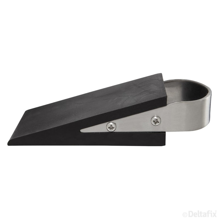 Deurstopper wig rubber/RVS 13cm