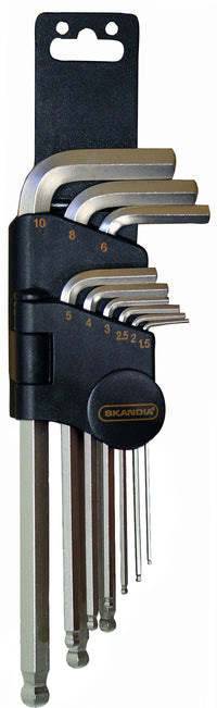 Skandia inbussleutelset kogelkop in houder 9-delig