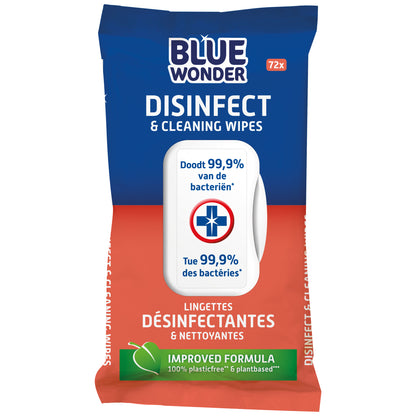 Blue Wonder desinfectie en cleaning wipes 75st
