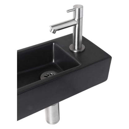 Differnz fonteinset Hator rechts mat zwart 9x37,5x18.5cm