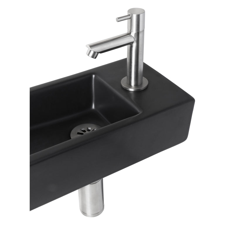 Differnz fonteinset Hator rechts mat zwart 9x37,5x18.5cm