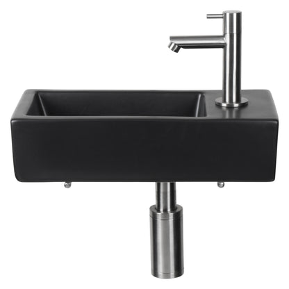 Differnz fonteinset Hator rechts mat zwart 9x37,5x18.5cm
