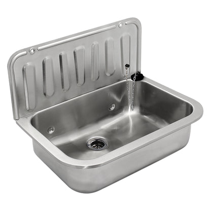 Differnz uitstortgootsteen RVS zilver 33x38x50cm