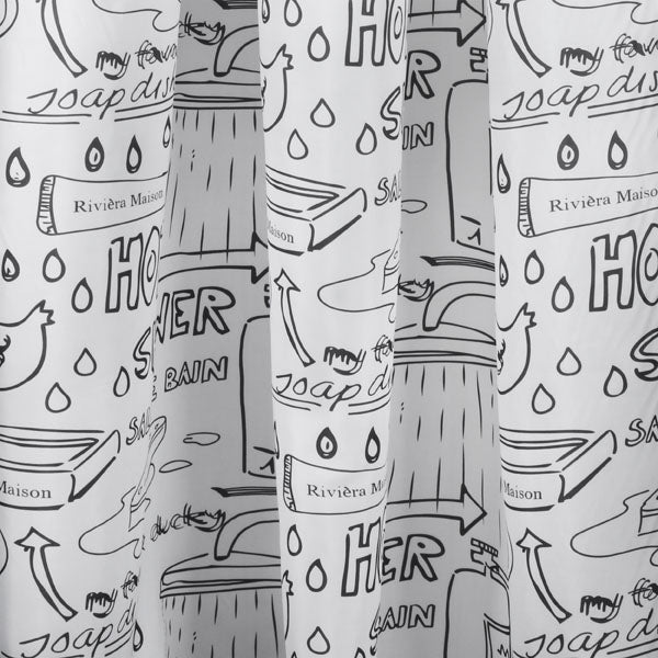 Differnz douchegordijn Bath polyester zwart 180x200cm