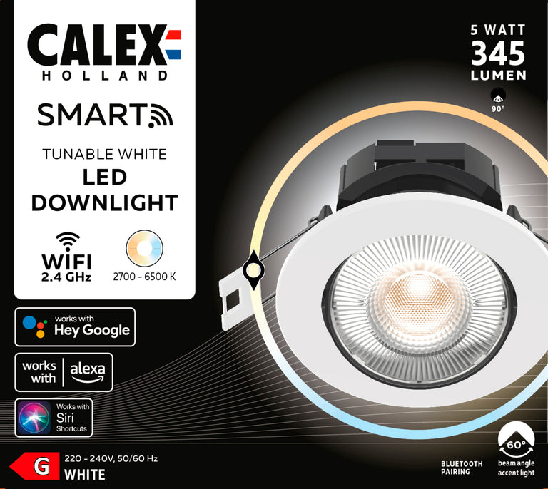 Calex LED inbouwspot Smart wit ⌀8,5cm dimbaar
