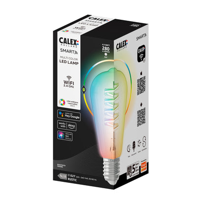 Calex Smart LED filament edison dimbaar E27 helder RGBww 5W 280LM