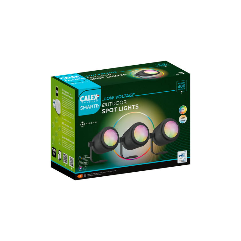 Calex LED buitenlamp Smart outdoor spotlights zwart 3st