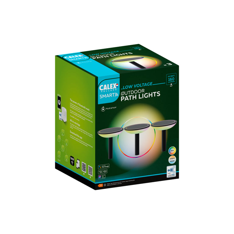 Calex LED buitenlamp Smart outdoor pathlights zwart 3st