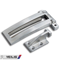 Veilig kierstandhouder op rozet zilver rechthoek RVS