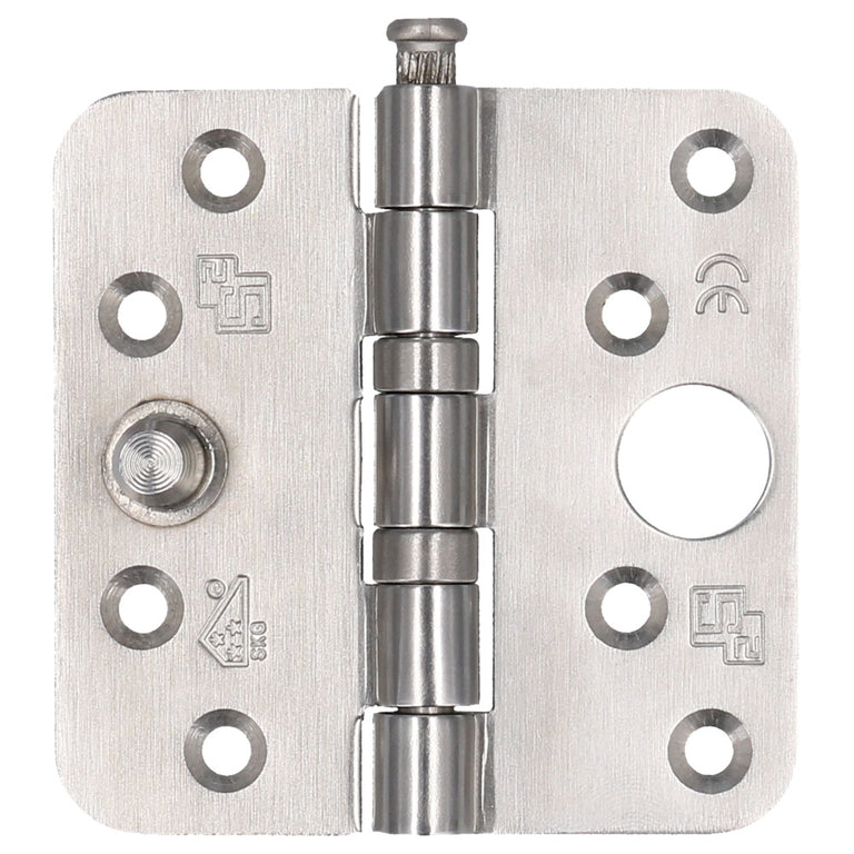 Veilig 6512 kogellagerscharnier afgerond geborsteld 89x89x2,4mm