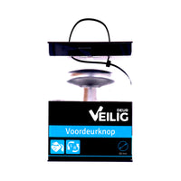 Veilig voordeurknop naturel rond aluminium