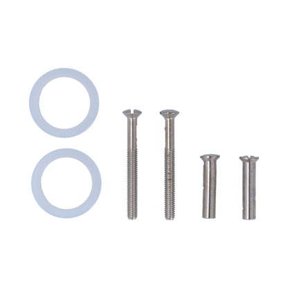 Handig patentbout met krukring vernikkeld ijzer 4x38mm wit 2st