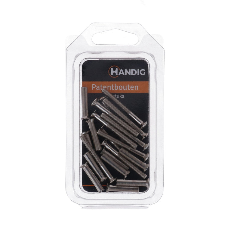 Handig patentbout vernikkeld ijzer 4x38mm vernikkeld 10st