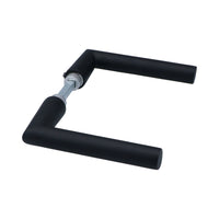 Veilig Design deurkruk zwart 132x63mm rond gelakt aluminium 2-dlg