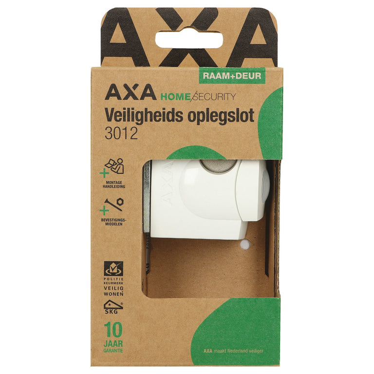 AXA oplegraamslot buitendraaiend zamac wit SKG*