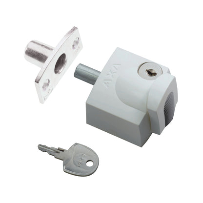 AXA oplegraamslot buitendraaiend zamac wit SKG* 2st