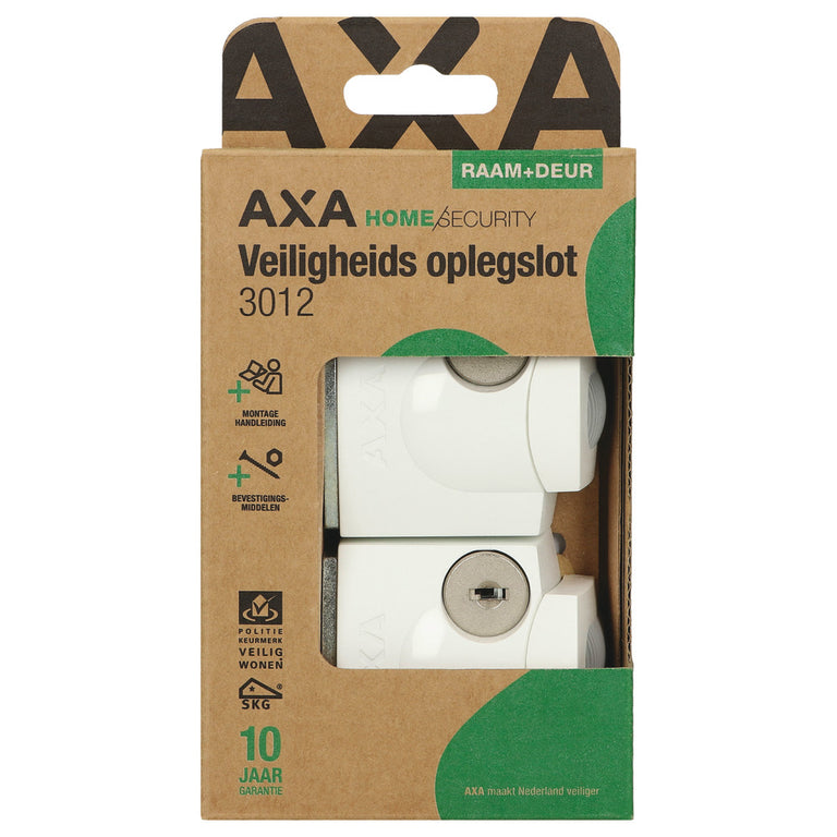 AXA oplegraamslot buitendraaiend zamac wit SKG* 2st